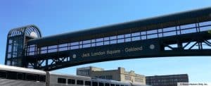 A bridge going over Jack London Square.